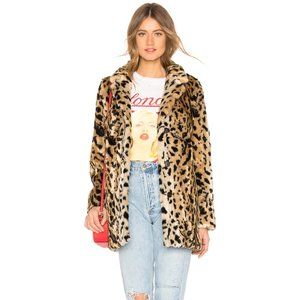NWT Juliana Leopard Faux Fur Coat